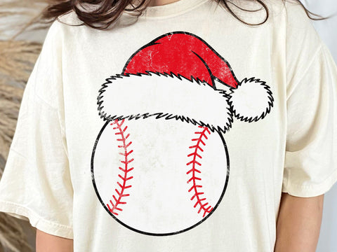 christmas baseball santa hat svg ,baseball santa shirt png SVG DesignDestine 
