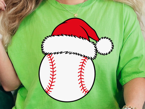 christmas baseball santa hat svg ,baseball santa shirt png SVG DesignDestine 