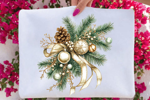 Christmas Bauble Branch Clipart Sublimation SVGArt 