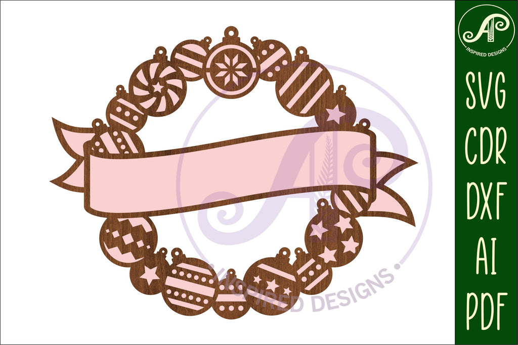 Christmas bauble Name sign svg laser cut template - So Fontsy