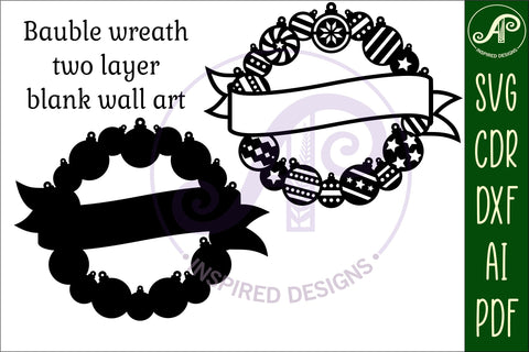 Christmas bauble Name sign svg laser cut template SVG APInspireddesigns 