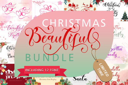 Christmas Beautiful Bundle Font Prasetya Letter 