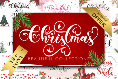 Christmas Beautiful Collections Font Prasetya Letter 