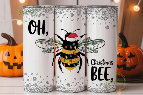 Christmas Bee Tumbler Wrap Sublimation PixelChick 