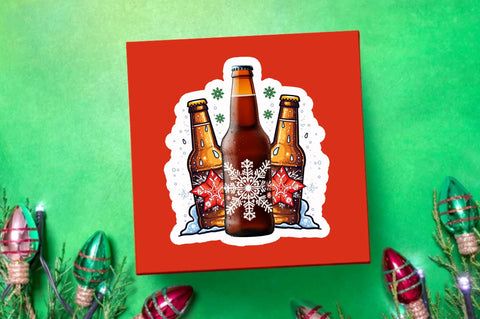 Christmas beer Sticker Design Sublimation Regulrcrative 