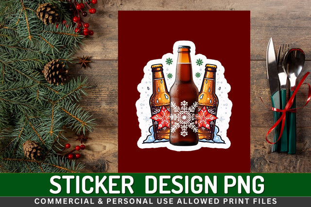 Christmas beer Sticker Design Sublimation Regulrcrative 
