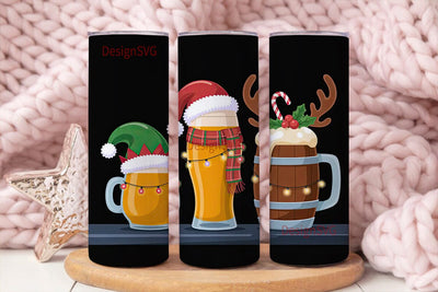 Christmas Beer Tumbler Wrap Sublimation DesignSVG 