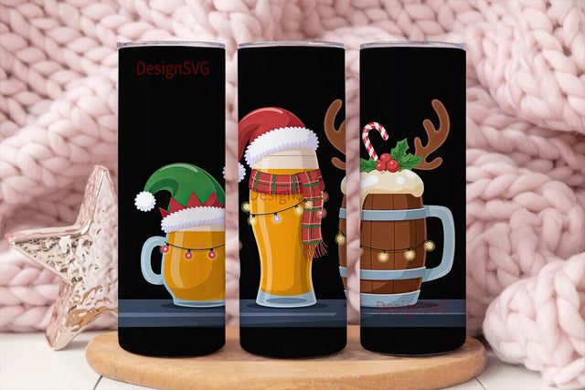 Christmas Beer Tumbler Wrap Sublimation DesignSVG 