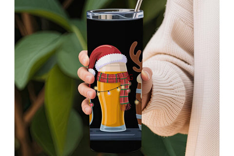 Christmas Beer Tumbler Wrap Sublimation DesignSVG 
