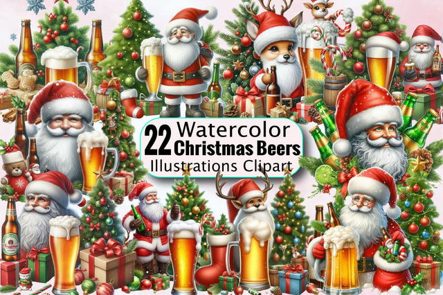 Christmas Beers Sublimation Clipart Bundle Sublimation SVGArt 