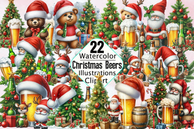 Christmas Beers Sublimation Clipart Bundle Sublimation SVGArt 