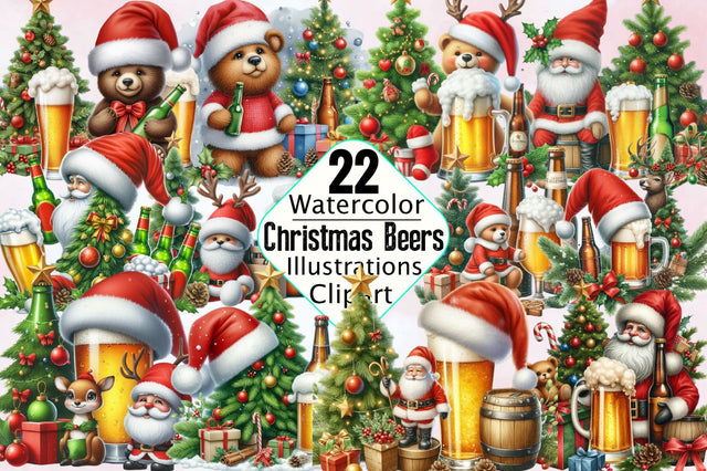 Christmas Beers Sublimation Clipart Bundle Sublimation SVGArt 