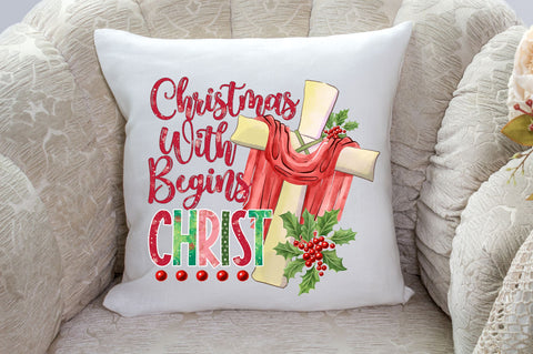Christmas begins with christ png design Sublimation Regulrcrative 