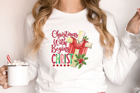 Christmas begins with christ png design Sublimation Regulrcrative 