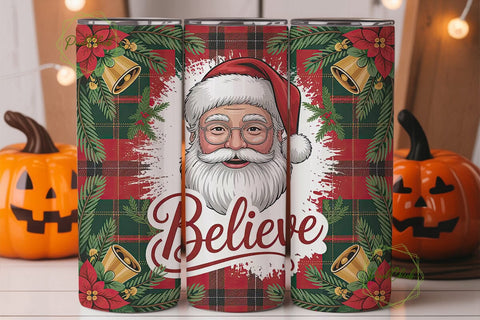 Christmas Believe Santa Tumbler Wrap Sublimation PixelChick 