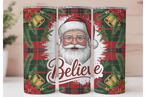 Christmas Believe Santa Tumbler Wrap Sublimation PixelChick 