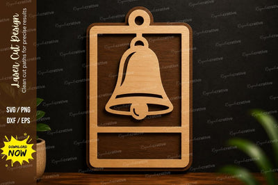 Christmas Bell Ornament Laser Cut SVG Design SVG Regulrcrative 