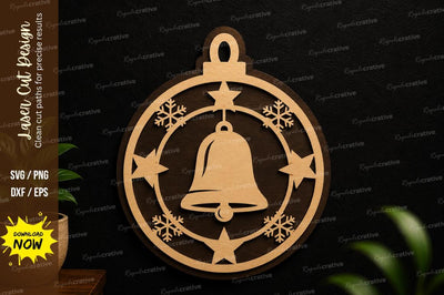 Christmas Bell Ornament Laser Cut SVG Design SVG Regulrcrative 