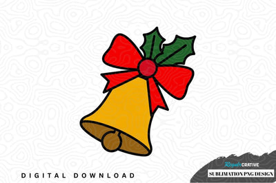 Christmas bell with holly leaf sublimation design Sublimation Regulrcrative 