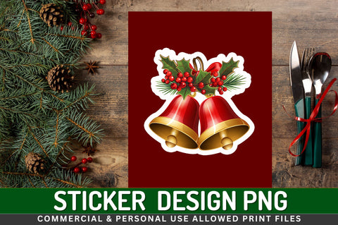 Christmas bells Sticker Design Sublimation Regulrcrative 