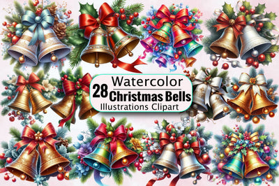 Christmas Bells Sublimation Clipart Bundle Sublimation SVGArt 