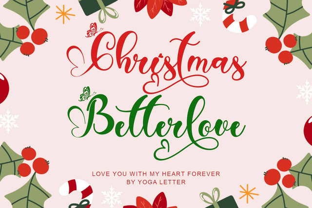 Christmas Betterlove Font Prasetya Letter 