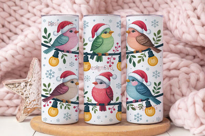 Christmas Birds 20oz Tumbler Wrap Sublimation DesignSVG 