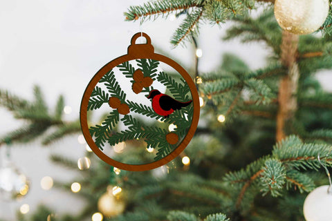 Christmas Birds Bundle, Decorative Ornaments, Laser Cut Templates SVG LaserCutano 