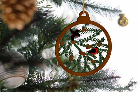 Christmas Birds Bundle, Decorative Ornaments, Laser Cut Templates SVG LaserCutano 