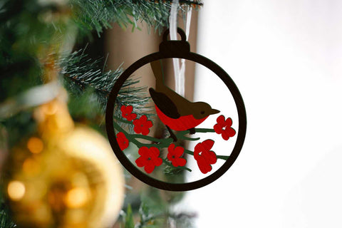 Christmas Birds Bundle, Decorative Ornaments, Laser Cut Templates SVG LaserCutano 