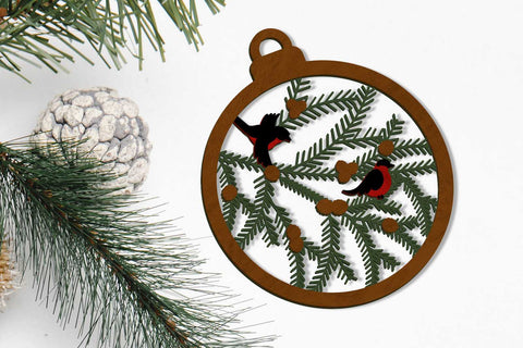 Christmas Birds Bundle, Decorative Ornaments, Laser Cut Templates SVG LaserCutano 