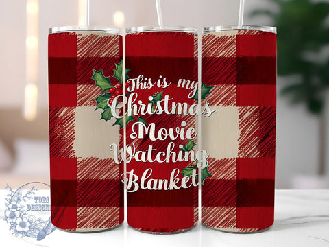 Christmas Blanket 20oz Skinny Tumbler PNG, Christmas Movie Tumbler Sublimation Wrap, Straight & Tapered Tumbler Wrap, Instant Digital Download Sublimation ToriDesigns 