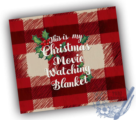 Christmas Blanket 20oz Skinny Tumbler PNG, Christmas Movie Tumbler Sublimation Wrap, Straight & Tapered Tumbler Wrap, Instant Digital Download Sublimation ToriDesigns 