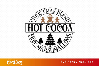 Christmas blend hot cocoa free marshmallows SVG Design SVG Designangry 