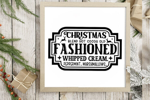 Christmas blend hot cocoa old fashioned whipped cream peppermint marshmallows SVG Angelina750 