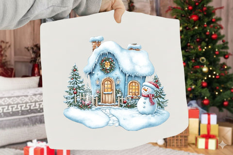 Christmas Blue Village Clipart PNG Sublimation SVGArt 