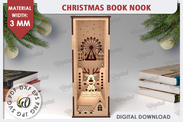 Christmas Book Nook Laser Cut. 3D Layered Book Nook SVG SVG Evgenyia Guschina 