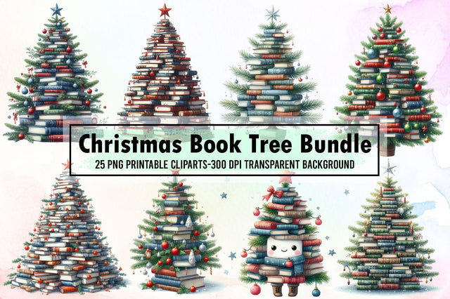 Christmas Book Tree Sublimation Bundle Sublimation designartist 