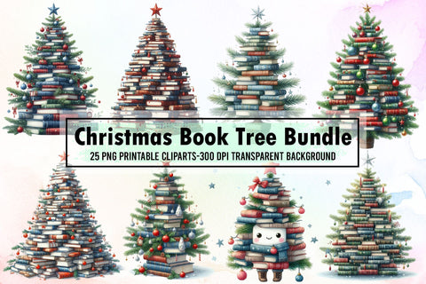 Christmas Book Tree Sublimation Bundle Sublimation designartist 