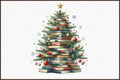 Christmas Book Tree Sublimation Bundle Sublimation designartist 