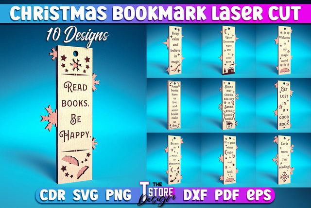 Christmas Bookmark Laser Cut Bundle | Magic Design | Christmas Wishes | CNC Files SVG The T Store Design 
