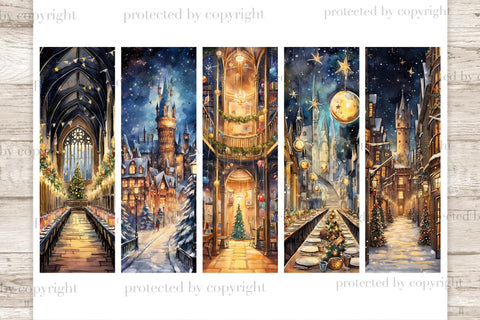 Christmas Bookmark | Magical Castle Printable SVG GlamArtZhanna 