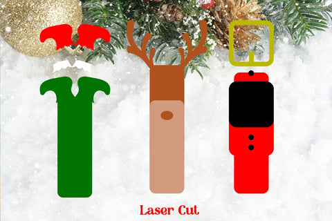 Christmas bookmark with Santa Elf and Rudolph, Layered svg SVG AnastasiyaArtDesign 