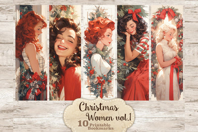 Christmas Bookmarks Printable | Retro Bookmarks SVG GlamArtZhanna 
