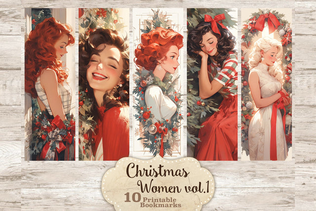 Christmas Bookmarks Printable | Retro Bookmarks SVG GlamArtZhanna 
