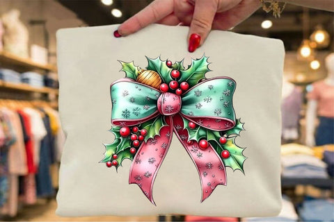 Christmas Bow Clipart Bundle PNG Sublimation SVGArt 