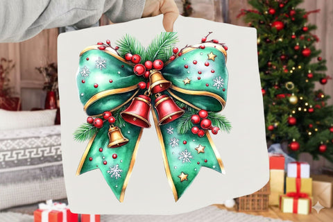 Christmas Bow Clipart Bundle PNG Sublimation SVGArt 