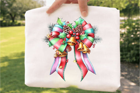 Christmas Bow Clipart Bundle PNG Sublimation SVGArt 