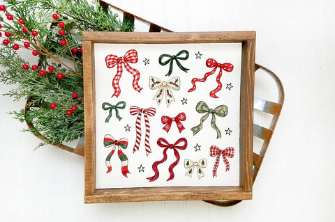 Christmas Bow PNG, Coquette Christmas PNG Sublimation Pickled Thistle Creative 