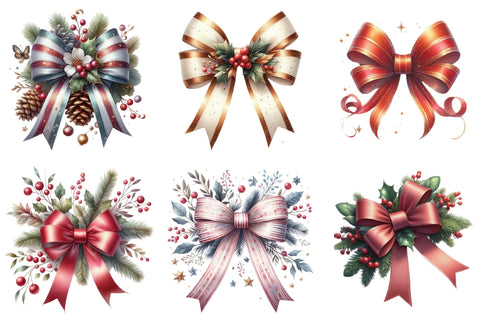 Christmas Bow Watercolour Clipart- Sublimation designartist 